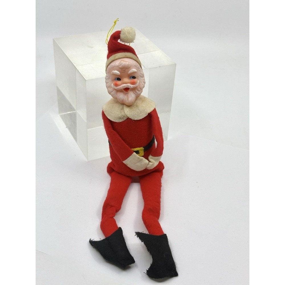 Vtg Santa On The Shelf Felt Knee Hugger 1950s Japan